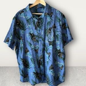 Star Wars Chewbacca Blue Tropical Print Shirt